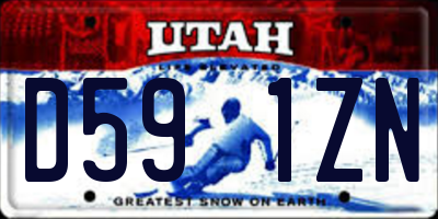 UT license plate D591ZN