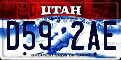 UT license plate D592AE