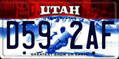 UT license plate D592AF