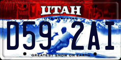 UT license plate D592AI