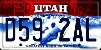 UT license plate D592AL