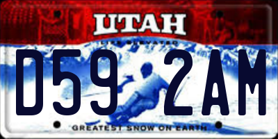 UT license plate D592AM