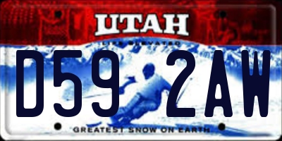 UT license plate D592AW