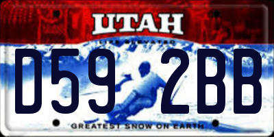 UT license plate D592BB