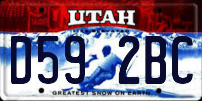 UT license plate D592BC