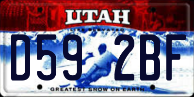 UT license plate D592BF