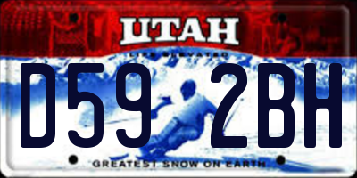 UT license plate D592BH