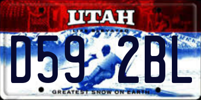 UT license plate D592BL