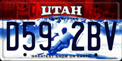 UT license plate D592BV