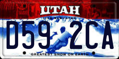 UT license plate D592CA