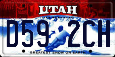 UT license plate D592CH
