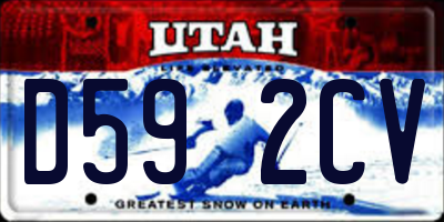 UT license plate D592CV