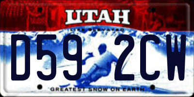 UT license plate D592CW