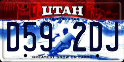 UT license plate D592DJ
