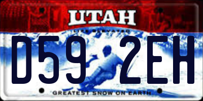 UT license plate D592EH