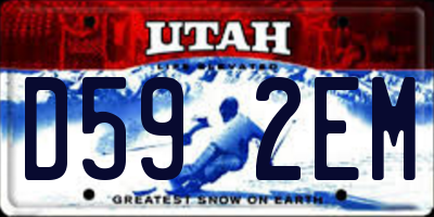 UT license plate D592EM