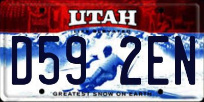 UT license plate D592EN