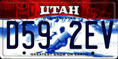 UT license plate D592EV