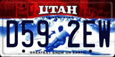 UT license plate D592EW
