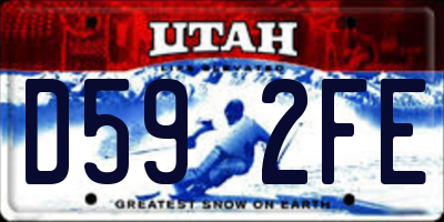 UT license plate D592FE