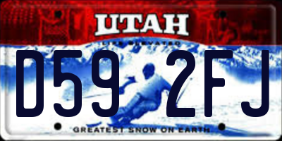 UT license plate D592FJ