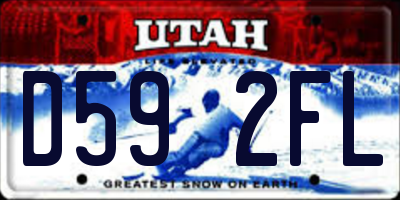 UT license plate D592FL