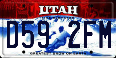 UT license plate D592FM