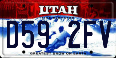 UT license plate D592FV