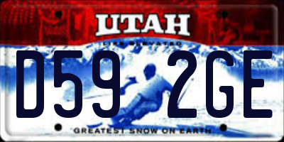 UT license plate D592GE