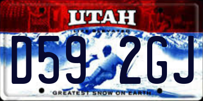UT license plate D592GJ