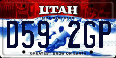 UT license plate D592GP