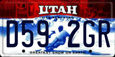 UT license plate D592GR