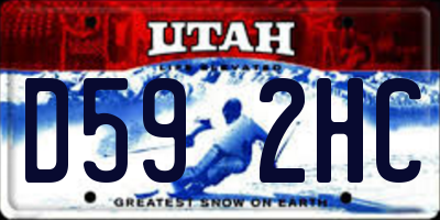 UT license plate D592HC