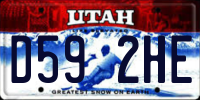 UT license plate D592HE