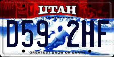 UT license plate D592HF