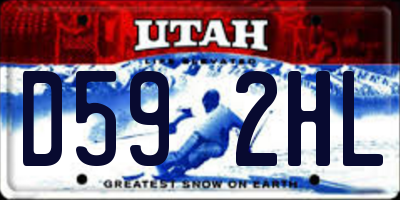UT license plate D592HL