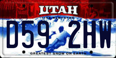 UT license plate D592HW