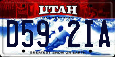 UT license plate D592IA