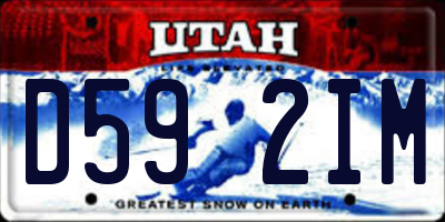 UT license plate D592IM