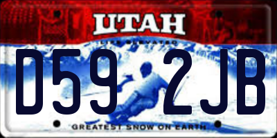 UT license plate D592JB