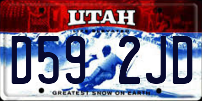 UT license plate D592JD