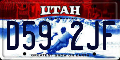 UT license plate D592JF