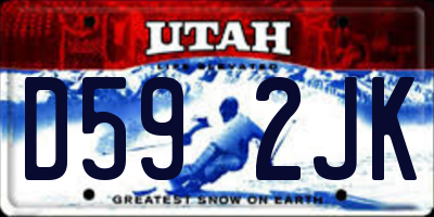 UT license plate D592JK