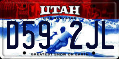 UT license plate D592JL