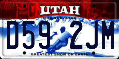 UT license plate D592JM
