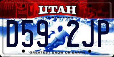 UT license plate D592JP