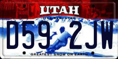 UT license plate D592JW