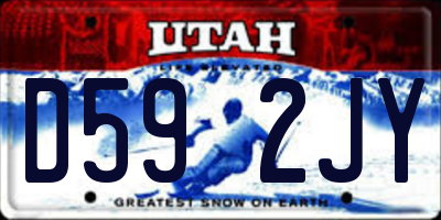 UT license plate D592JY