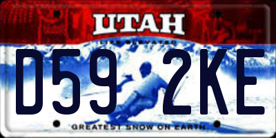 UT license plate D592KE