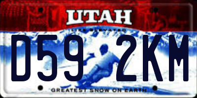 UT license plate D592KM